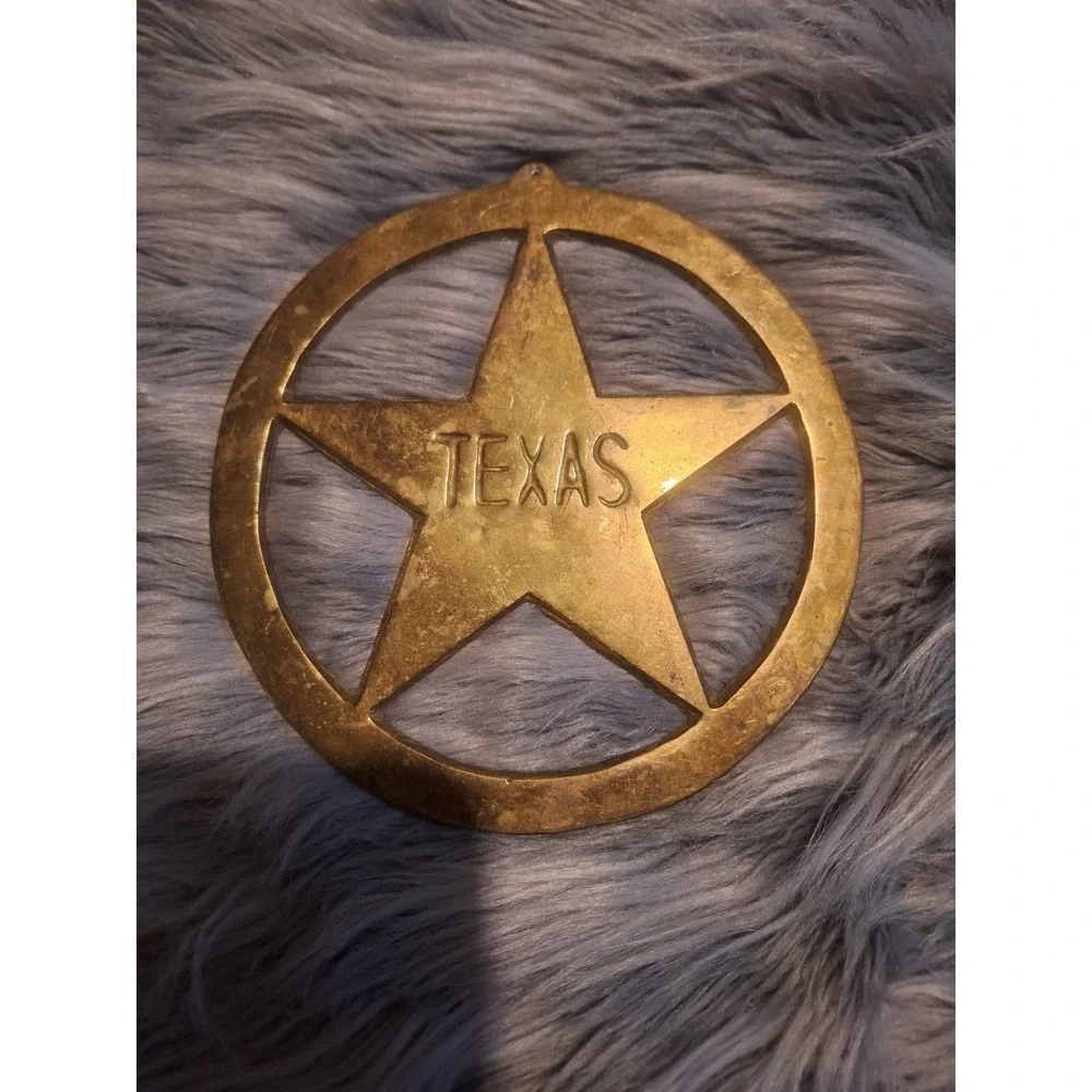 Vintage brass Teaxs star wall hanging/ trivet
